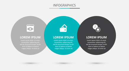 Obraz premium Set Wallet with money, Personal information collection and Time management. Business infographic template. Vector