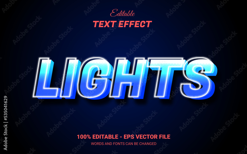 Wall mural light editable 3d text effect template design