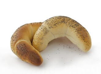 wheat flour crescent rolls for breakfast close up