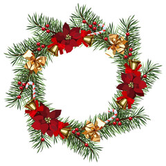 Fototapeta na wymiar Christmas festive wreath
