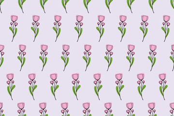 Tulip seamless pattern