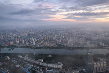 Fototapeta na wymiar Nanning city skyline buildings in Guangxi china 