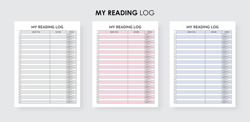 Reading Log Book, My Reading Journal Logbook, Book Review Journal for Book Lovers 
