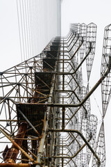 Radar System Duga at the Chernobyl Exclusion Zone, Ukraine. Abandoned soviet antenna complex