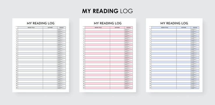Reading Log Book, My Reading Journal Logbook, Book Review Journal for Book Lovers 