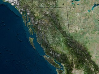 British Columbia, Canada. High-res satellite. No legend - obrazy, fototapety, plakaty