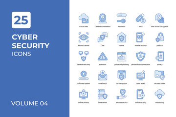 Cyber security icons collection.