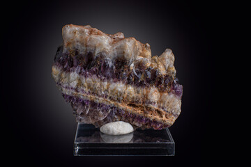 A wonderful item from the mineralogical collection. Fluorite mineral crystal on a black background.