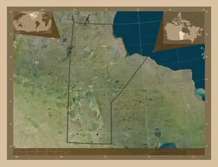 Manitoba, Canada. Low-res satellite. Major cities