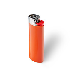Orange cigarette lighter, isolated on white