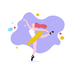 Dance Education Woman Promotional Flat Minimal Illustration