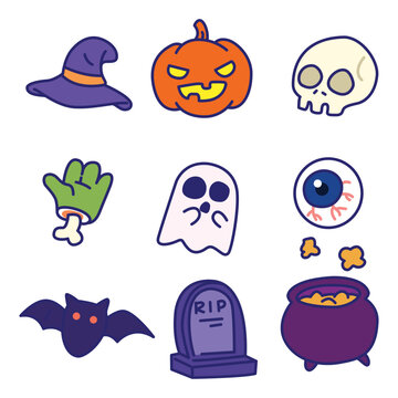 Cartoon Halloween Holiday Illustration Sticker