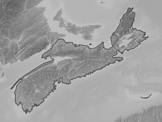 Nova Scotia, Canada. Grayscale. No legend - obrazy, fototapety, plakaty