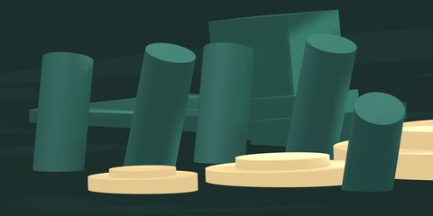 Abstract 3d rendering. Luxury green geometric background, for product promotion, advertising presentation and wallpaper.