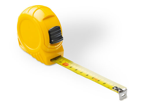 Yellow Tape Measure Isolated On White