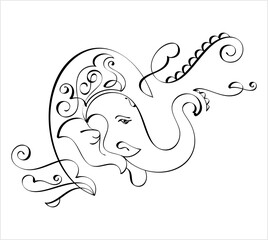Ganesha The Lord Of Wisdom Calligraphic Style M_2209009