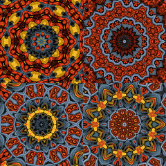 Set of decorative Floral Ornament. Seamless Pattern. Vector Illustration. Tribal Ethnic Arabic, Indian, Motif. For Interior Design, Wallpaper