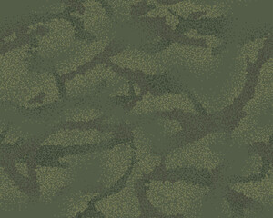 Woodland camouflage seamless pattern. Splash (sprayed) texture. Brown, olive and dark green color.