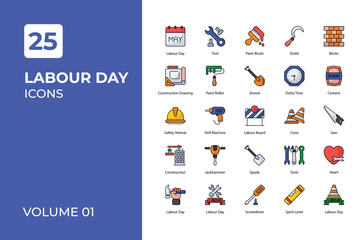 Labor day icons collection.