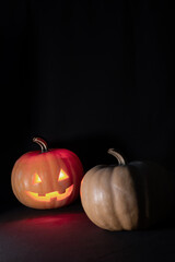 Halloween pumpkin on a black background