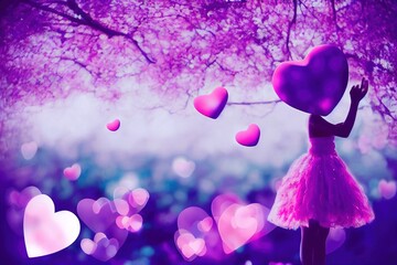 3D rendered computer generated image of a pink valentine's fairy. Love and romance is in the air when this fairy leaves her enchanted forest to spread hearts of joy around the world. Modern animation
