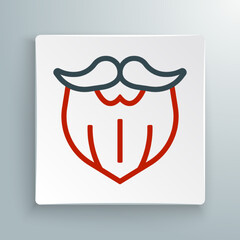 Line Mustache and beard icon isolated on white background. Barbershop symbol. Facial hair style. Colorful outline concept. Vector