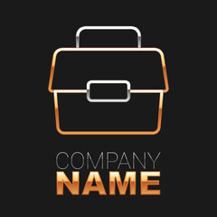 Line Case or box container for wobbler and gear fishing equipment icon isolated on black background. Fishing tackle. Colorful outline concept. Vector