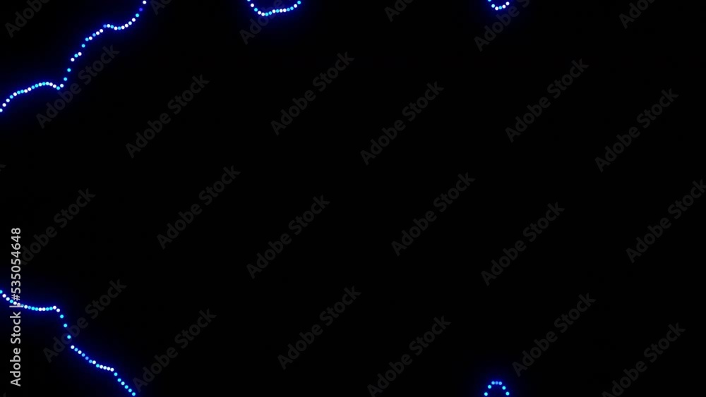 Poster abstract blue waves on a black background, design. fluctuating moving lines of tiny particles.
