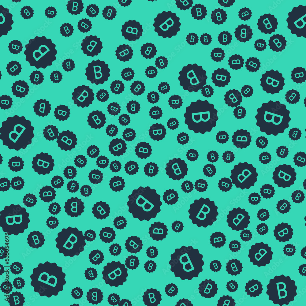 Poster black exam paper with incorrect answers survey icon isolated seamless pattern on green background. b