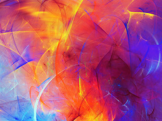 blue and red abstract fractal background 3d rendering illustration