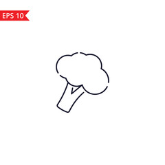 Broccoli line icon isolated sign symbol Vector