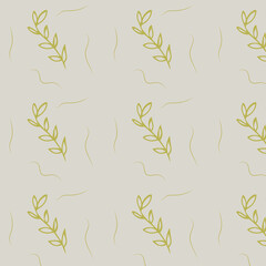 Pattern with leaves. Vector illustration