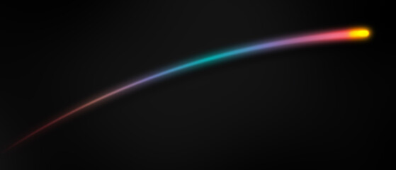 Black tech abstract banner design with blue, red and purple neon glowing light