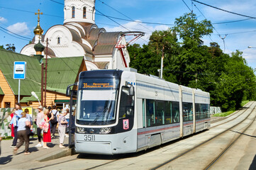 Fototapeta na wymiar tram in Moscow
