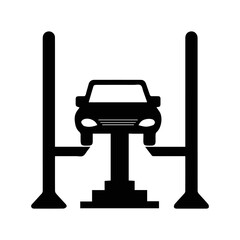 Automotive repair car jack icon | Black Vector illustration |