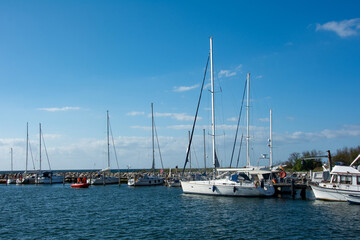 Fototapeta premium A small harbor on the island of Poel, near Timmendorf Strand on the Baltic Sea, Germany