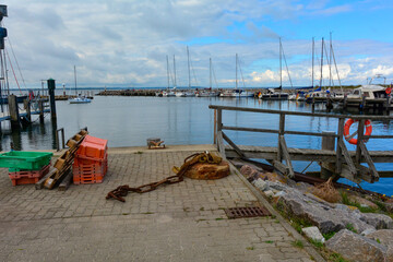 Fototapeta premium A small harbor on the island of Poel, near Timmendorf Strand on the Baltic Sea, Germany