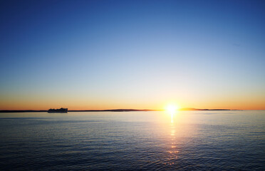View of the sunrise from Schooner Head Overlook, Acadia National Park, Maine 