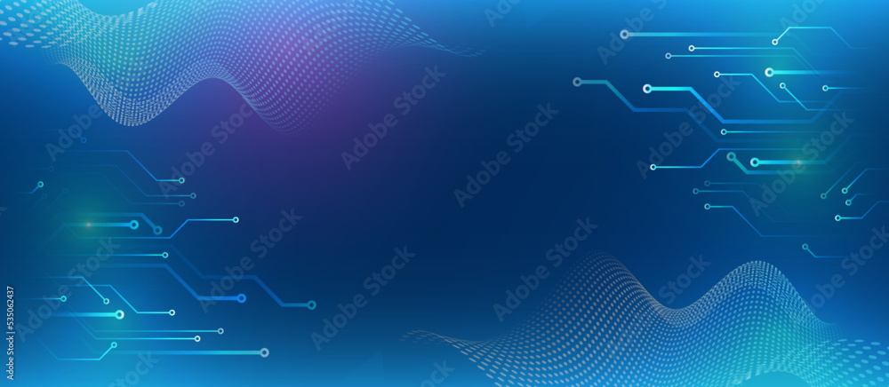 Aufkleber digital internet communication on blue background. wide cyber security internet and networking conce