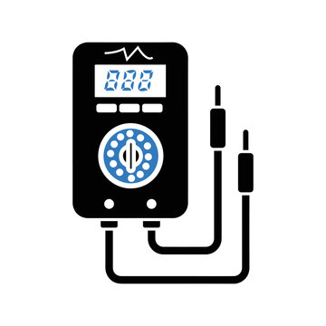 Avometer car voltage meter icon | Black Vector illustration |