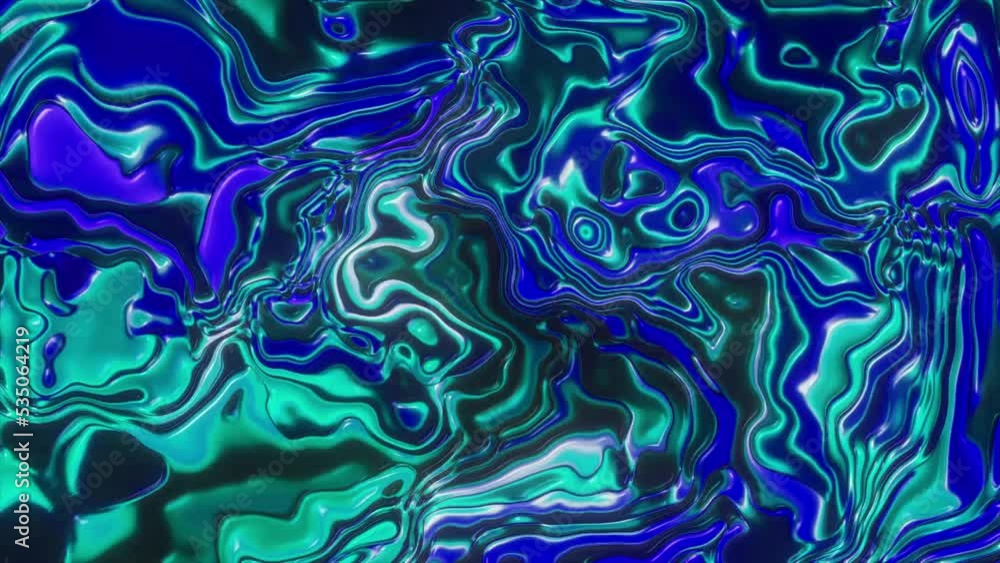 Poster animation of moving pattern of liquid plasma. motion. molten liquid moves with colorful pattern. pla