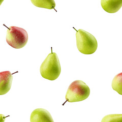 Pear isolated on white background, SEAMLESS, PATTERN