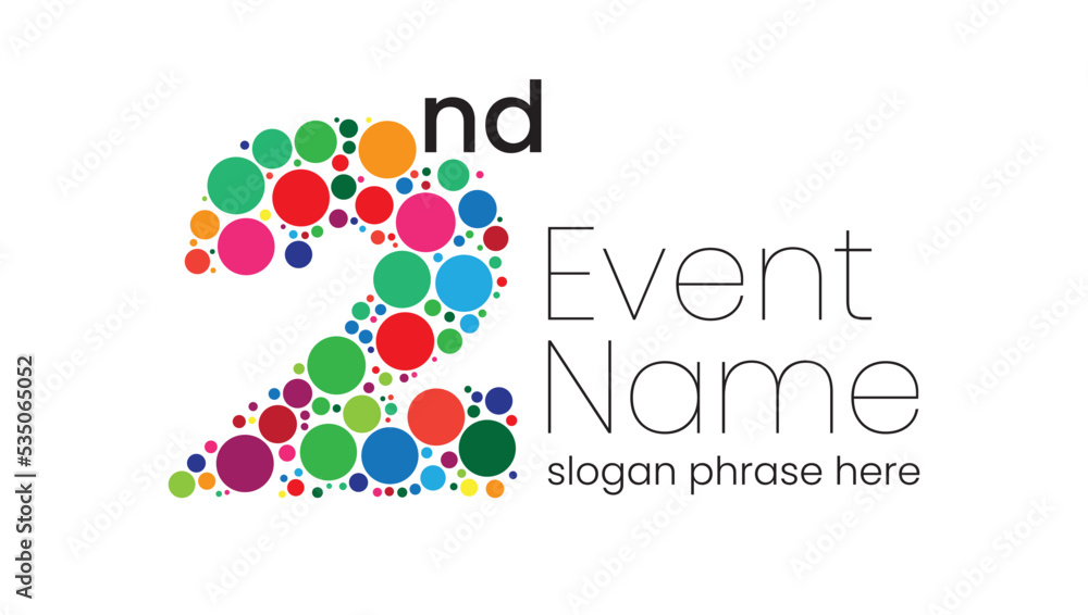 Fototapete annual event or summit title starting with a number of order made with random colorful circles - 2nd