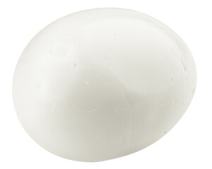 boiled egg without shell, isolated on white background, clipping path, full depth of field
