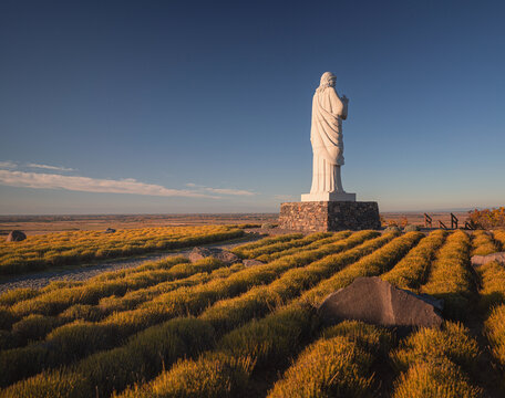 TARCAL, HUNGARY - 23 OCTOBER, 2021: Famous Jesus Christ statue at Tarcal, Hungary.