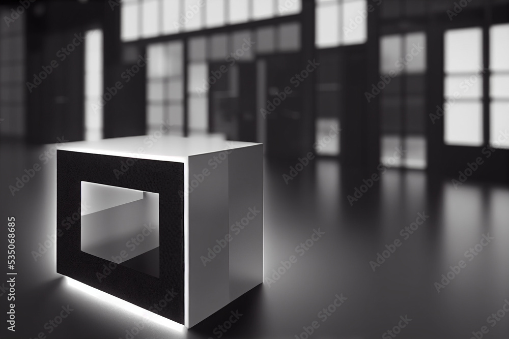 Poster reworked modern architecture photo featuring spacious empty area for text placement. abstract busine