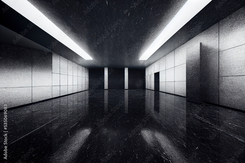 Poster reworked modern architecture photo featuring spacious empty area for text placement. abstract busine
