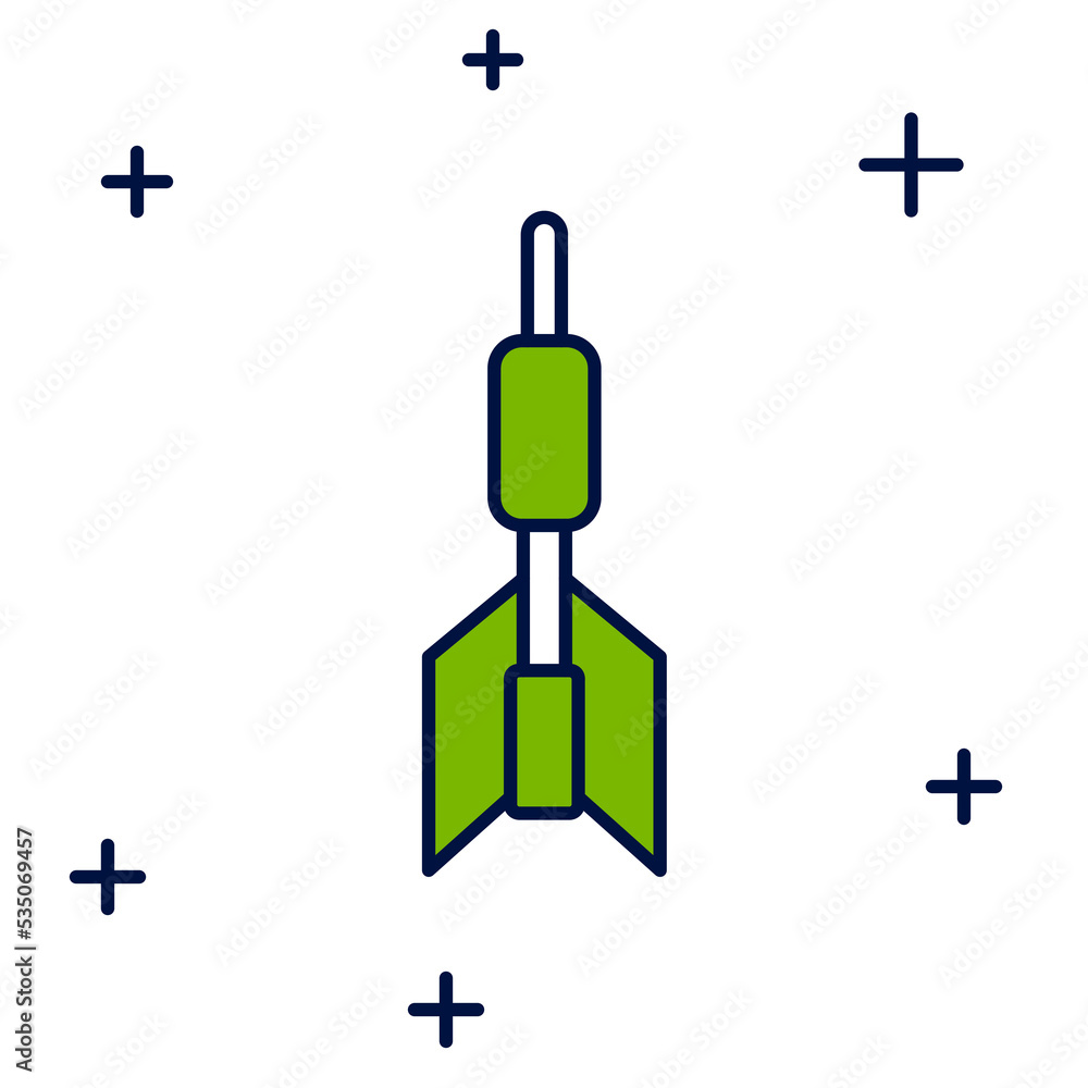 Poster filled outline dart arrow icon isolated on white background. vector