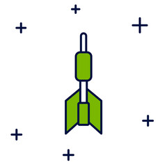 Filled outline Dart arrow icon isolated on white background. Vector