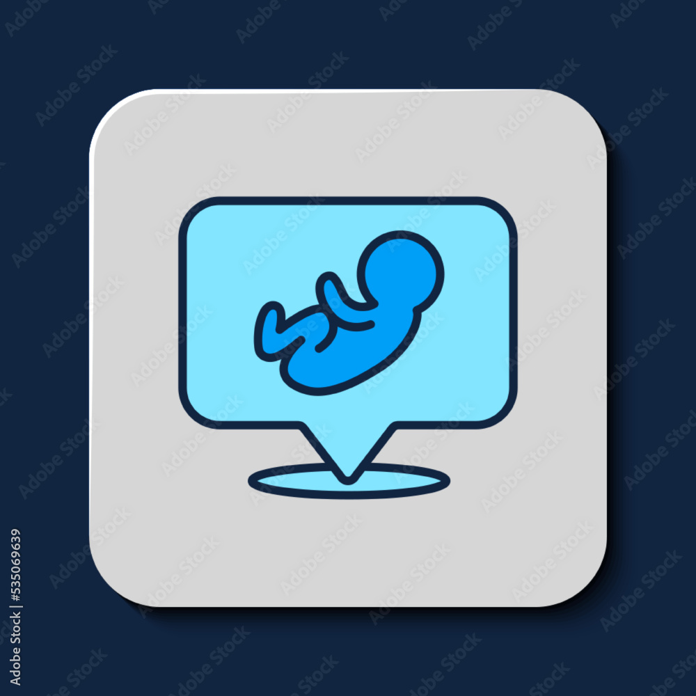 Canvas Prints Filled outline Baby icon isolated on blue background. Vector